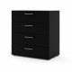 TVILUM Pepe Kommode, m. 4 Schubladen - schwarze Folie und Kunststoff