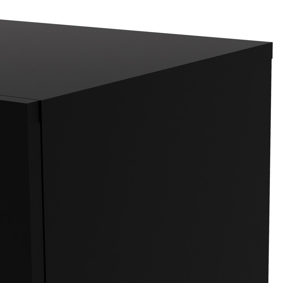 TVILUM Pepe Kommode, m. 4 Schubladen - schwarze Folie und Kunststoff