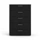TWILUM Pepe kommode, m. 5 skuffer - svart folie og plast