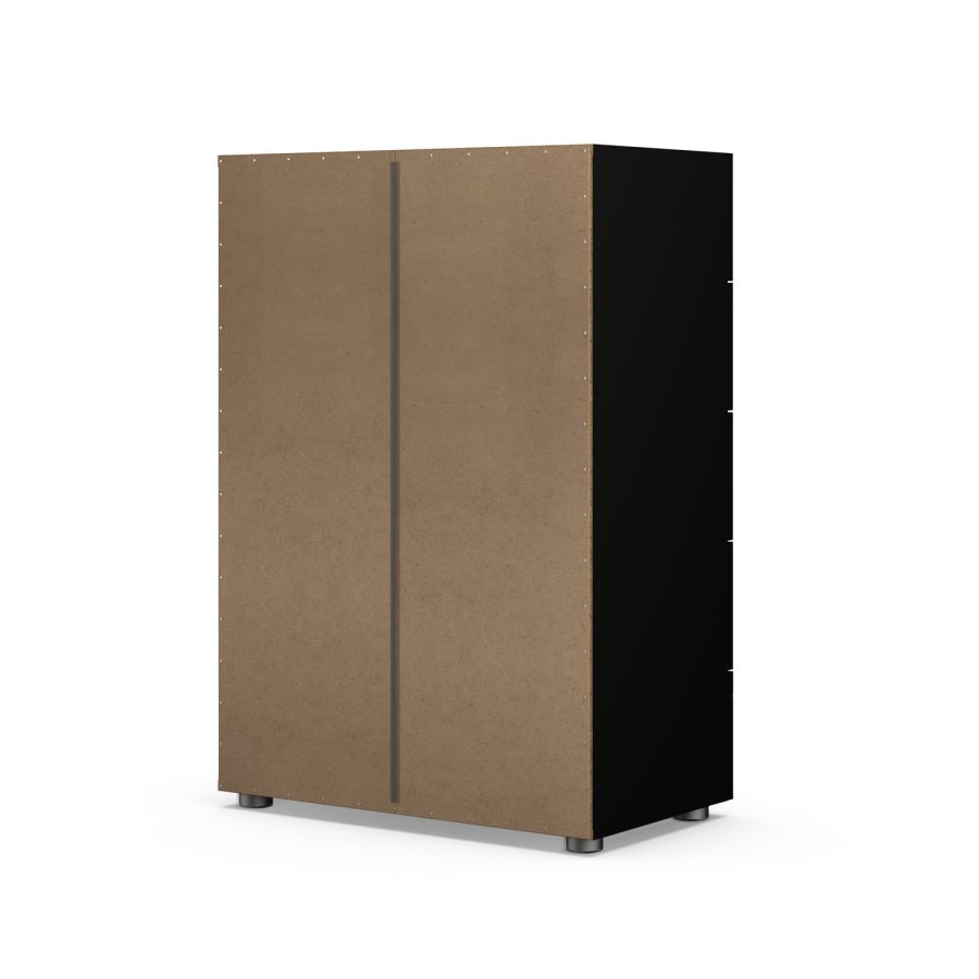 TWILUM Pepe kommode, m. 5 skuffer - svart folie og plast