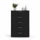 TWILUM Pepe kommode, m. 5 skuffer - svart folie og plast