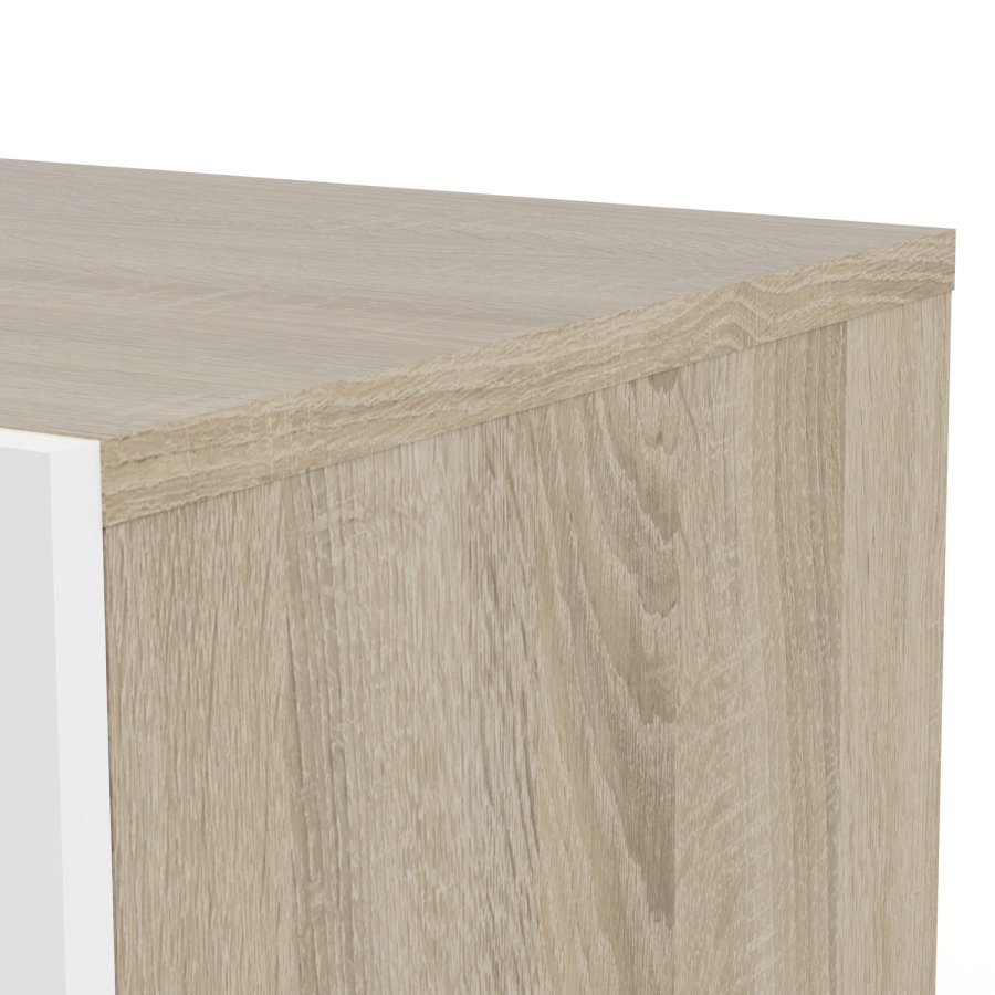 TVILUM Pepe kommode - hvid hjglans/natur tr/egetrsfinr, m. 8 skuffer