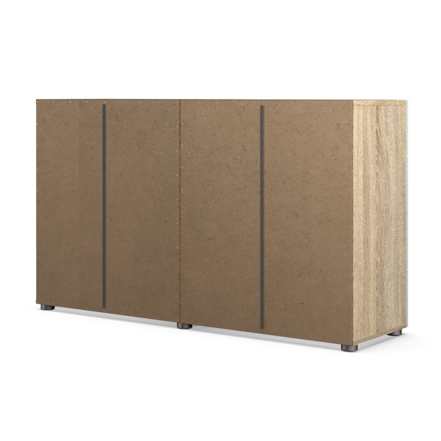 TVILUM Pepe kommode - hvid hjglans/natur tr/egetrsfinr, m. 8 skuffer