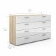 TVILUM Pepe kommode - hvid hjglans/natur tr/egetrsfinr, m. 8 skuffer