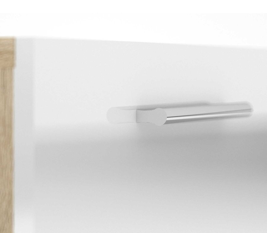 TVILUM Pepe kommode - hvid hjglans/natur tr/egetrsfinr, m. 8 skuffer