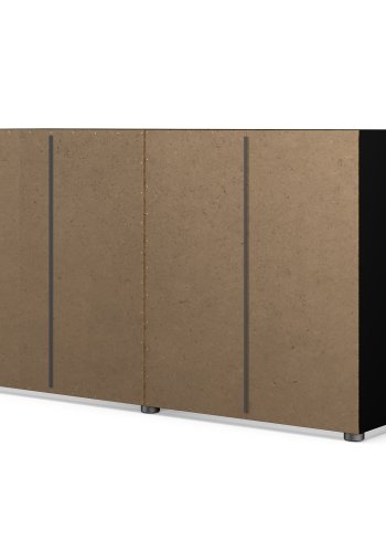 TVILUM Pepe Doppelkommode mit 8 Schubladen - schwarze Folie und Kunststoff