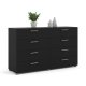 TVILUM Pepe Doppelkommode mit 8 Schubladen - schwarze Folie und Kunststoff