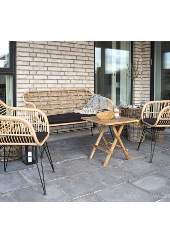 HOUSE NORDIC Trieste hagesofa, med pute - naturlig polyrattan og metall