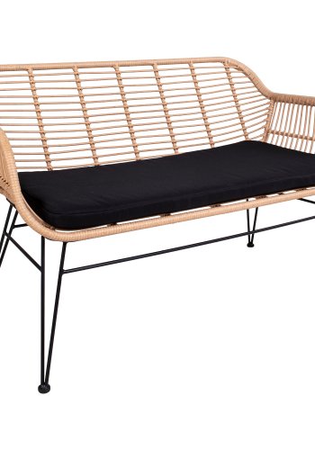HOUSE NORDIC Trieste hagesofa, med pute - naturlig polyrattan og metall