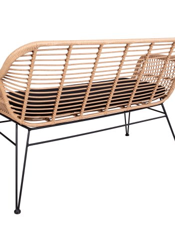 HOUSE NORDIC Trieste hagesofa, med pute - naturlig polyrattan og metall