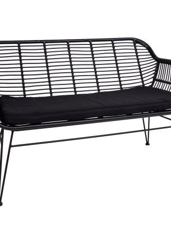 HOUSE NORDIC Trieste hagesofa, med pute - sort polyrattan og metall