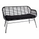 HOUSE NORDIC Trieste hagesofa, med pute - sort polyrattan og metall