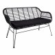 HOUSE NORDIC Trieste hagesofa, med pute - sort polyrattan og metall