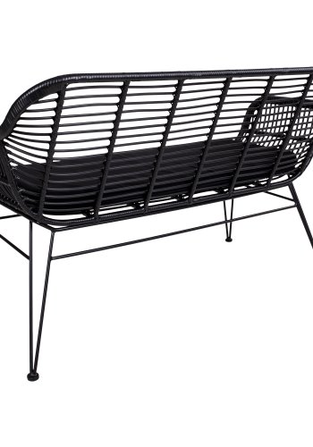 HOUSE NORDIC Trieste hagesofa, med pute - sort polyrattan og metall