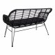 HOUSE NORDIC Trieste hagesofa, med pute - sort polyrattan og metall