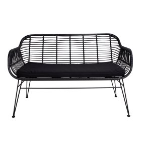 HOUSE NORDIC Trieste havesofa, m. hynde - sort polyrattan og metal