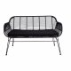 HOUSE NORDIC Trieste hagesofa, med pute - sort polyrattan og metall