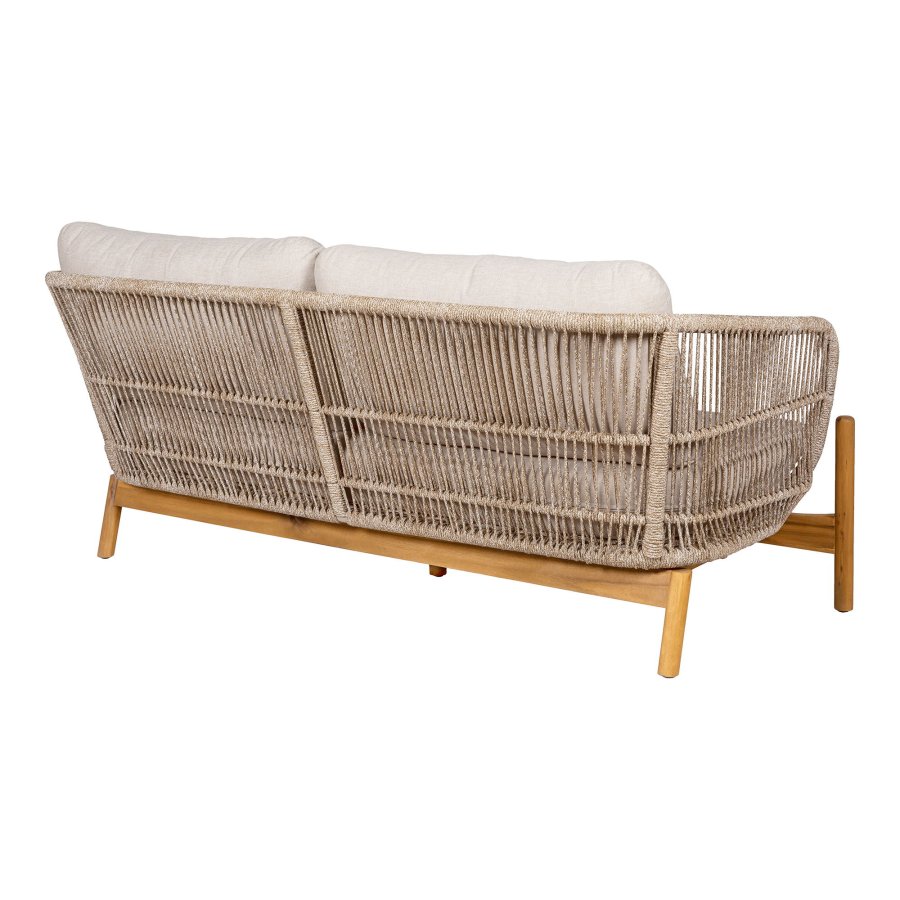 HOUSE NORDIC Terracina Lounge Sofa - Loungesofa, akasie, beige, inkl. pute