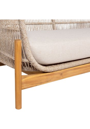 HOUSE NORDIC Terracina Lounge Sofa - Loungesofa, akasie, beige, inkl. pute