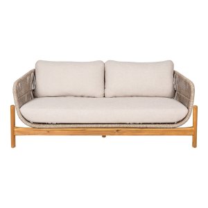 HOUSE NORDIC Terracina loungesofa, m. armln og hynde - beige reb og brun akacietr