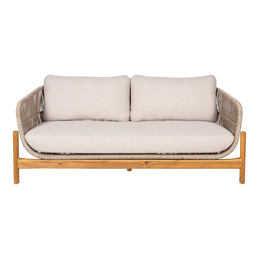 HOUSE NORDIC Terracina Lounge Sofa - Loungesofa, akasie, beige, inkl. pute