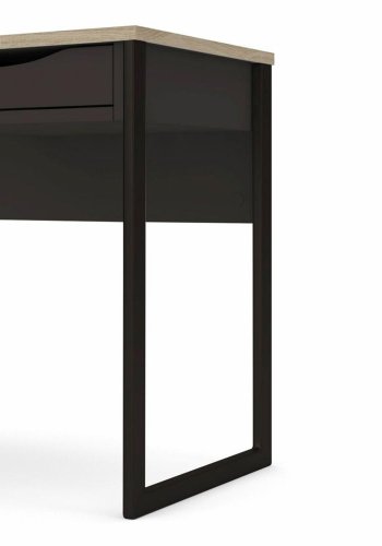 TVILUM Function Plus skrivebord, m. skuffe - sort folie og sort st�l (130x48,4)
