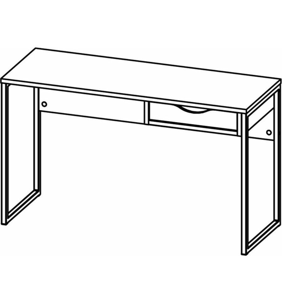 TVILUM Function Plus skrivebord, m. skuffe - hvid folie og hvid stl (130x48,4)
