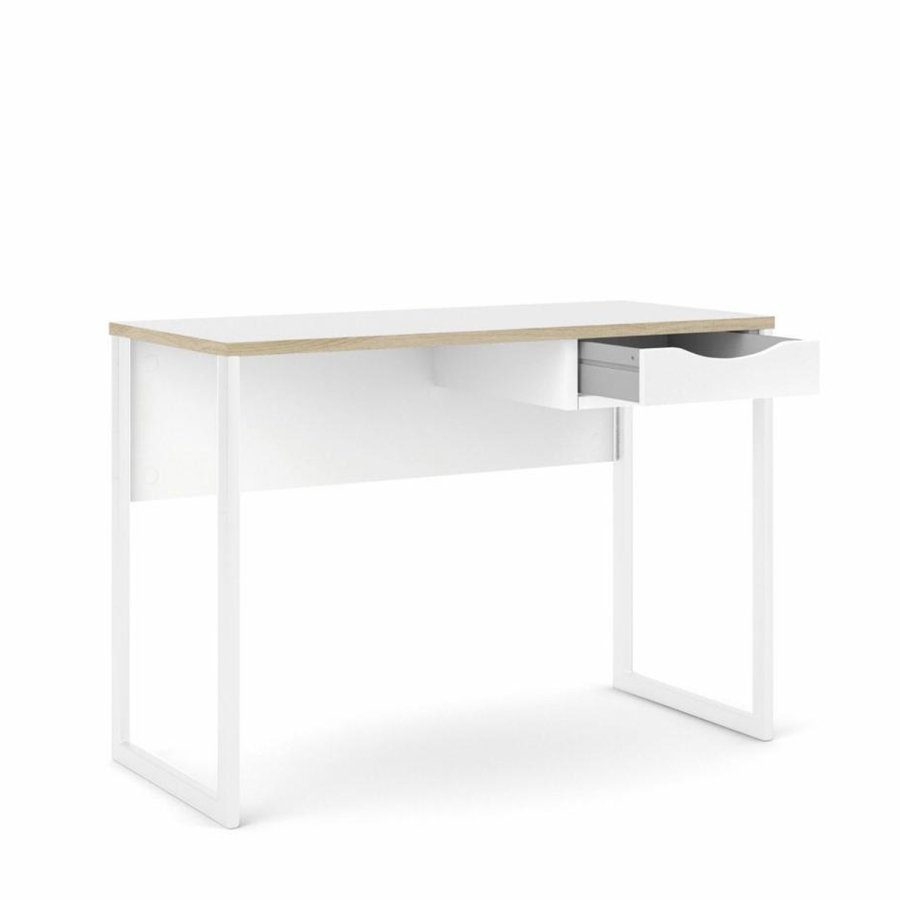 TVILUM Function Plus skrivebord, m. skuffe - hvid folie og hvid stl (110x48,4)