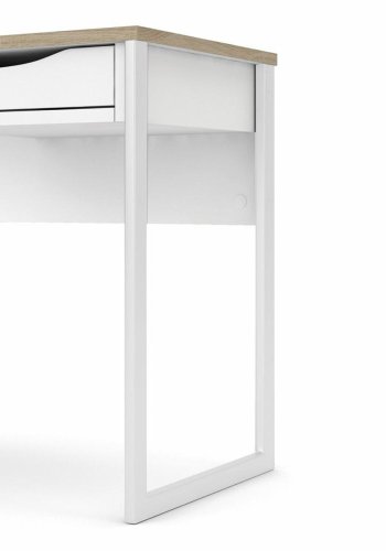 TVILUM Function Plus skrivebord, m. skuffe - hvid folie og hvid stl (110x48,4)