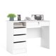 TVILUM Function Plus Schreibtisch, m. 1 Fach und 4 Schubladen - weiße Folie und Melamin (109,3x48,5)