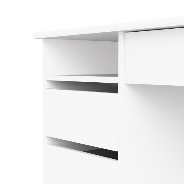 TVILUM Function Plus skrivebord, m. 1 rum og 4 skuffer - hvid folie og melamin (109,3x48,5) - TVILUM