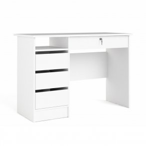 TVILUM Function Plus skrivebord, m. 1 rum og 4 skuffer - hvid folie og melamin (109,3x48,5) - TVILUM