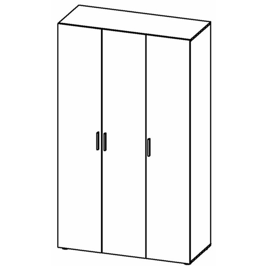 TVILUM Pepe Kleiderschrank, m. 3 Türen - weiß und eichenfarbene Folie