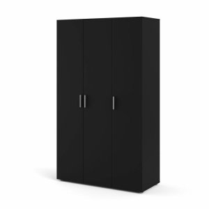 TVILUM Pepe garderobeskab, m. 3 lger - sort folie