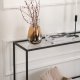 FUNZI LIVING Konsollbord i lerret, rektangulrt - glass og svart metall (100x30)