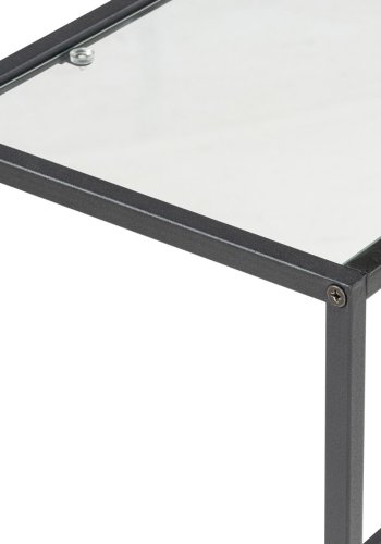 FUNZI LIVING Konsollbord i lerret, rektangulrt - glass og svart metall (100x30)