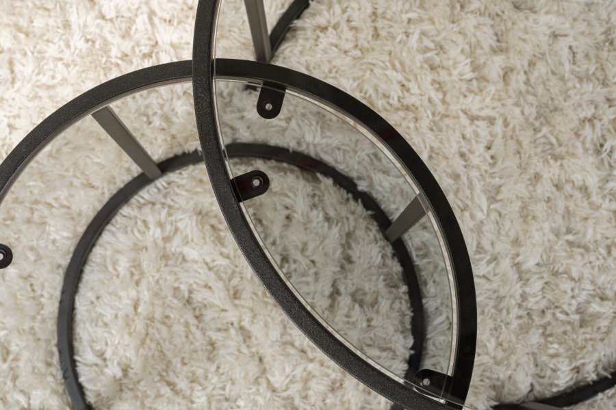 NORDVRK Tokyo sidebord - glass og svart metall (sett med 2)