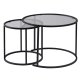 NORDVRK Tokyo sidebord - glass og svart metall (sett med 2)