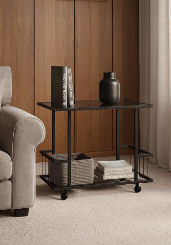 NORDVÄRK Fuji - sort, rgfarvet sidebord