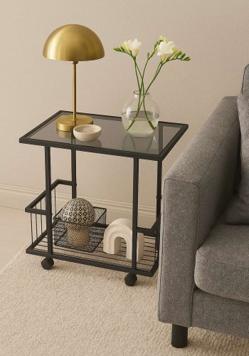 NORDVÄRK Fuji - sort, rgfarvet sidebord