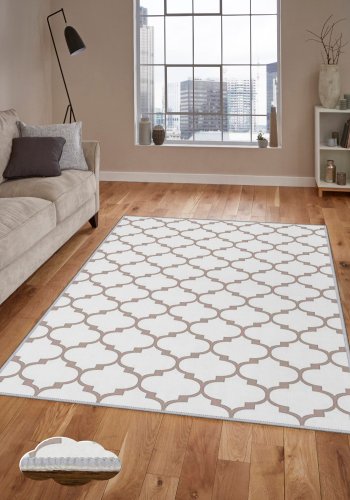 TEPPI WOOKECE304 gulvtppe m. mnster, rektangulr - multifarvet polyester (180x280)