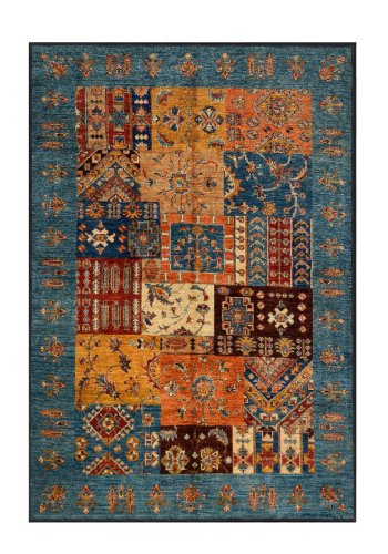 TEPPI EEXFAB445 gulvtppe m. mnster, rektangulr - multifarvet bomuld (160x230)