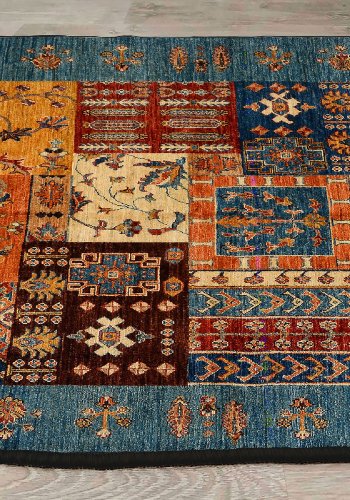 TEPPI EEXFAB445 gulvtppe m. mnster, rektangulr - multifarvet bomuld (160x230)