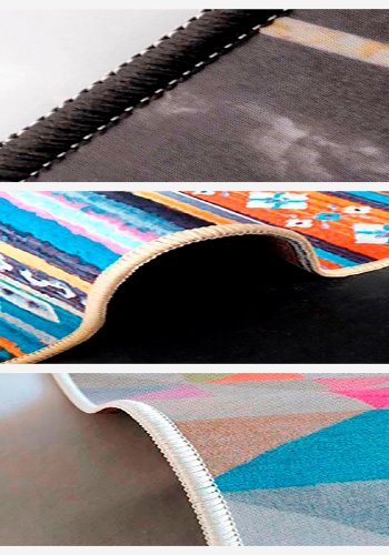 TEPPI EEXFAB797 gulvtppe m. mnster, rektangulr - beige bomuld (120x180)