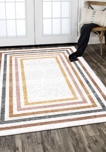 TEPPI EEXFAB878 gulvtppe m. mnster, rektangulr - multifarvet bomuld (160x230)