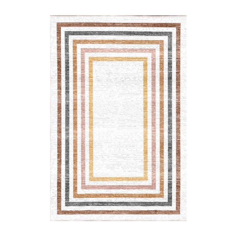 TEPPI EEXFAB878 gulvtppe m. mnster, rektangulr - multifarvet bomuld (160x230)