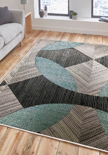 TEPPI WOOSONIL047 gulvtppe m. mnster, rektangulr - multifarvet bomuld (160x230)