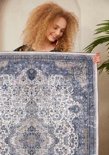 TEPPI WOOSONIL066 gulvtppe m. mnster, rektangulr - multifarvet bomuld (80x150)