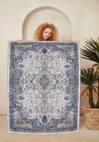 TEPPI WOOSONIL066 mönstrad matta, rektangulär - flerfärgad bomull (120x180)