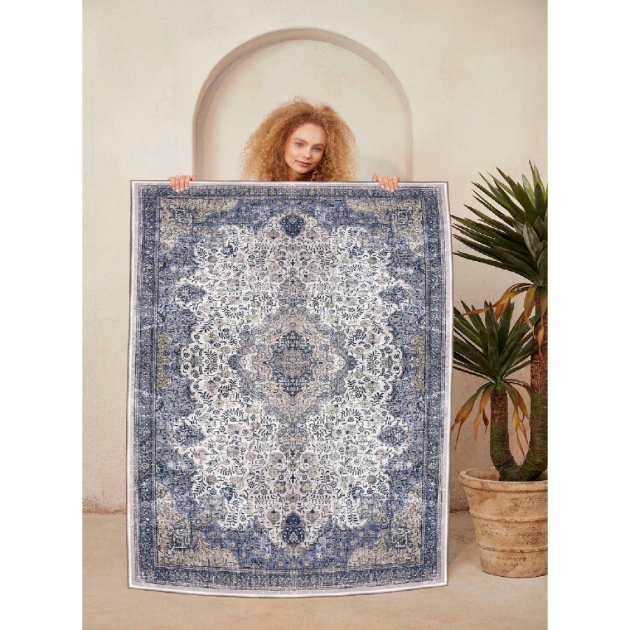 TEPPI WOOSONIL066 gulvtppe m. mnster, rektangulr - multifarvet bomuld (160x230)